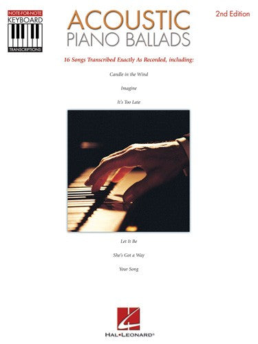acoustic piano ballads - keyboard transcription songbook