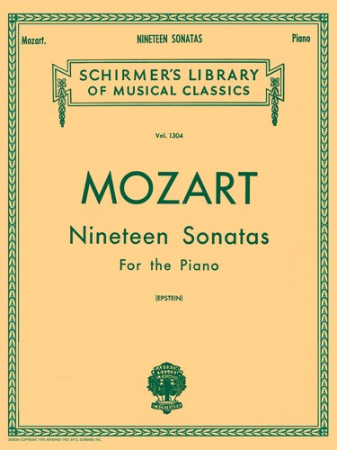 wolfgang amadeus mozart: 19 sonatas, complete (schirmer vol. 1304) - piano solo songbook