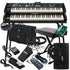 Collage of items included in the Hammond Skx Pro Dual Manual Stage Keyboard COMPLETE STAGE BUNDLE