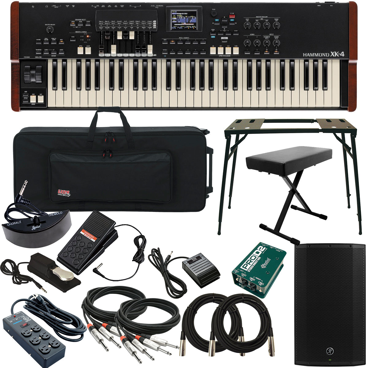 Collage image of the Hammond XK-4 Organ COMPLETE STAGE BUNDLE