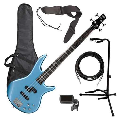 Ibanez GSR200 4-String Bass Guitar - Soda Blue BASS ESSENTIALS BUNDLE