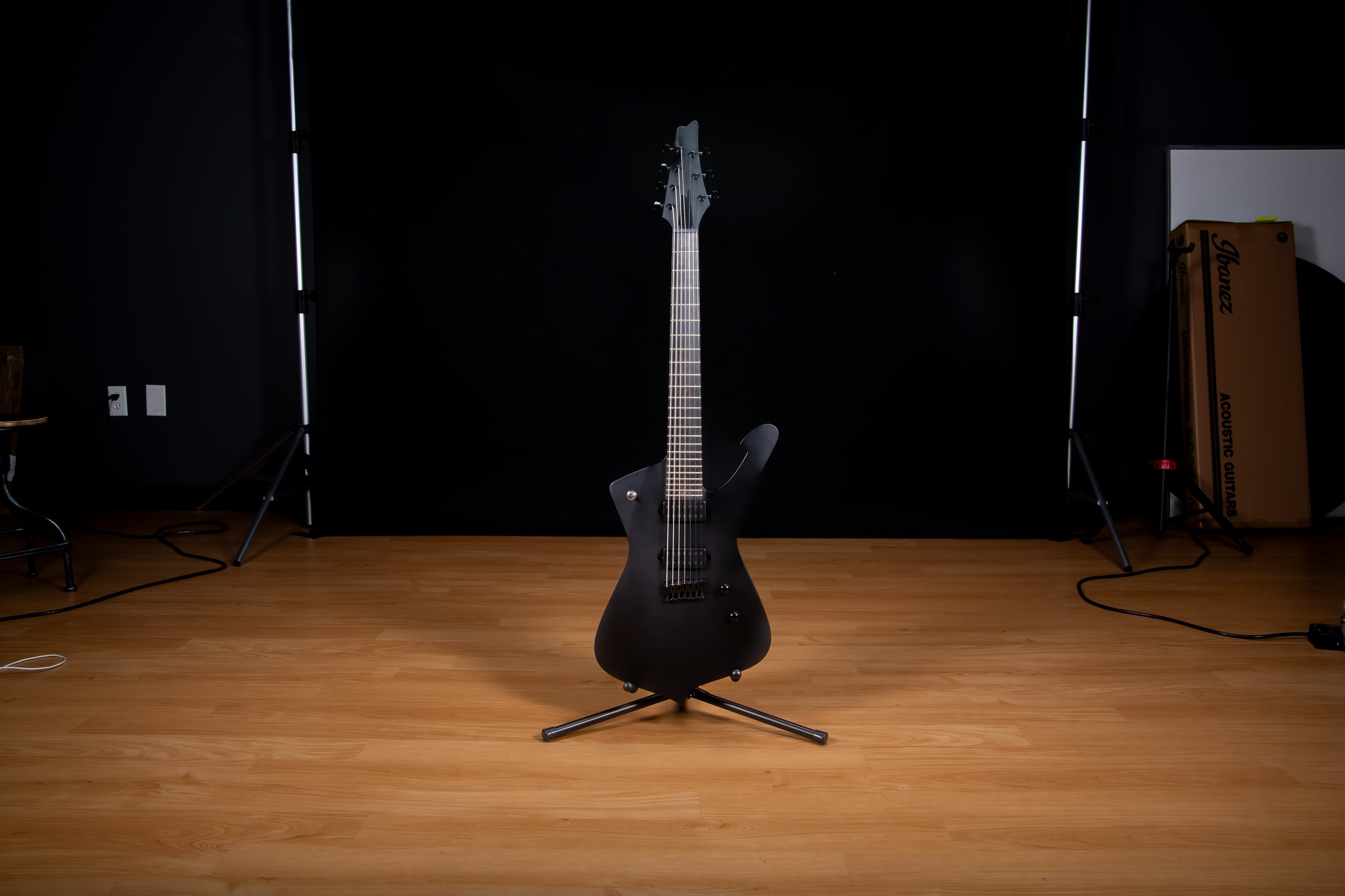 Ibanez ICTB721 Iceman Iron Label 7 String Electric Guitar Black