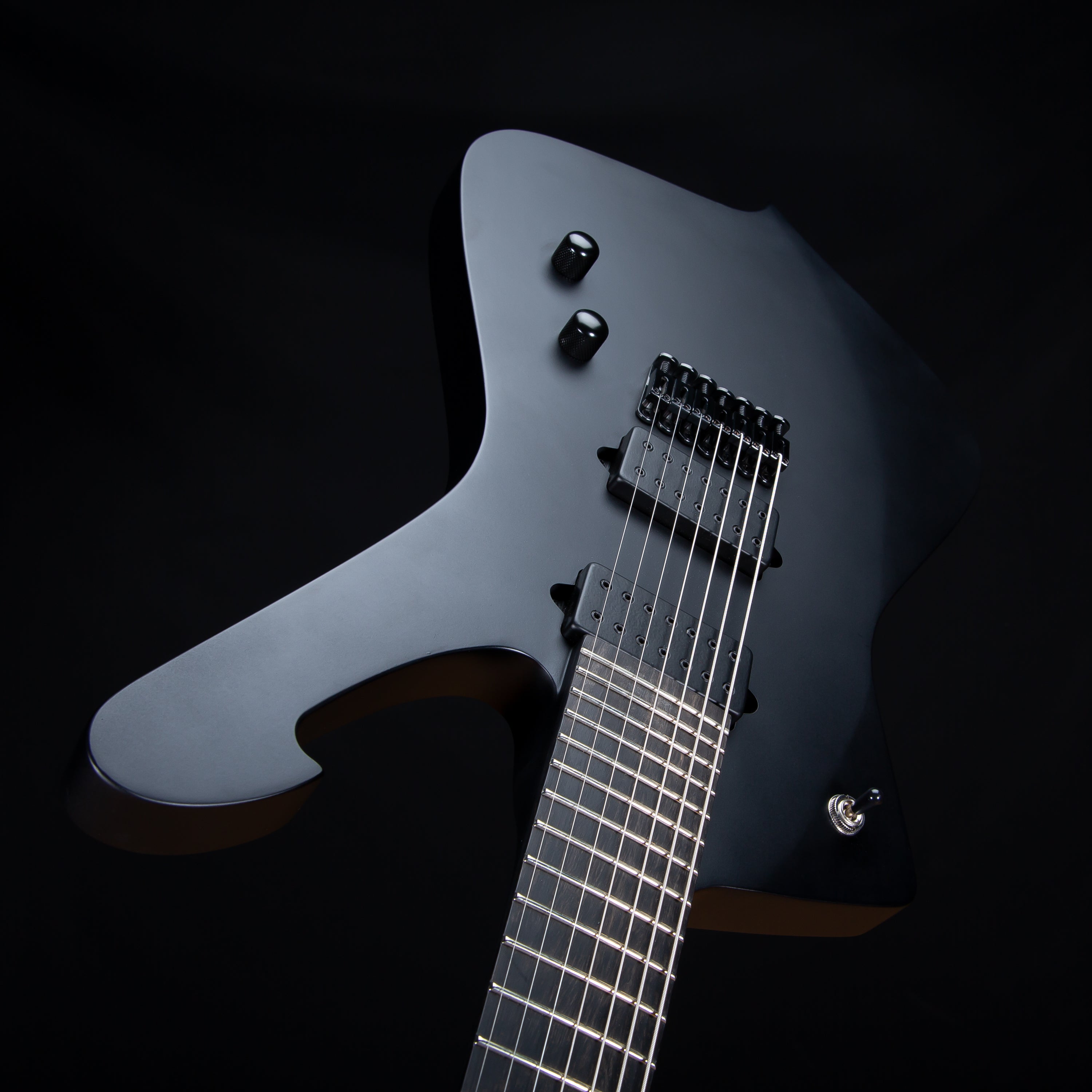 Ibanez ICTB721 Iceman Iron Label 7-String Electric Guitar - Black Flat view 6