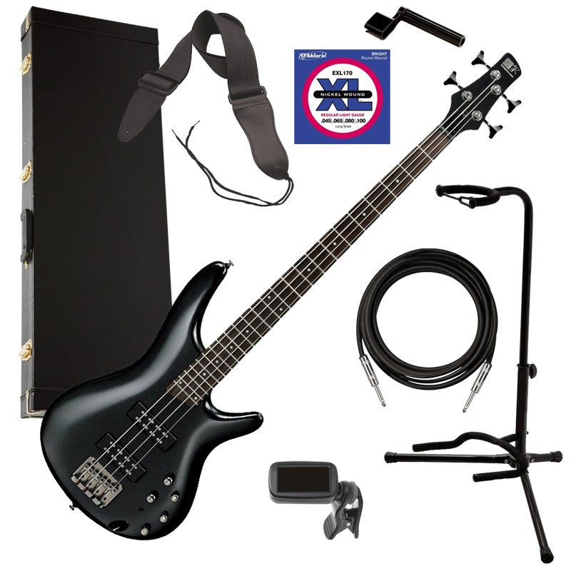 Ibanez SR300E 4-String Bass Guitar - Iron Pewter COMPLETE BASS BUNDLE