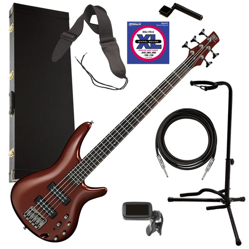 Ibanez SR305E 5-String Bass Guitar - Root Beer Metallic COMPLETE BASS BUNDLE