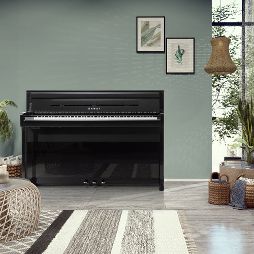 Kawai CA901 Digital Piano - Ebony Polish - in a stylish living room