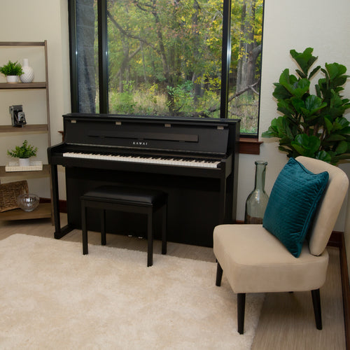 Kawai CA901 Digital Piano - Satin Black - in a stylish living room