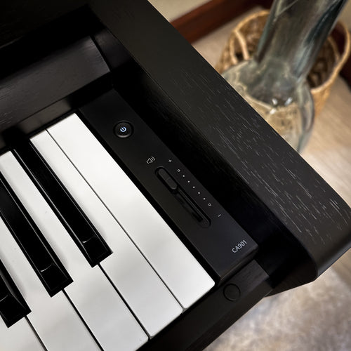 Kawai CA901 Digital Piano - Satin Black - power and volume controls