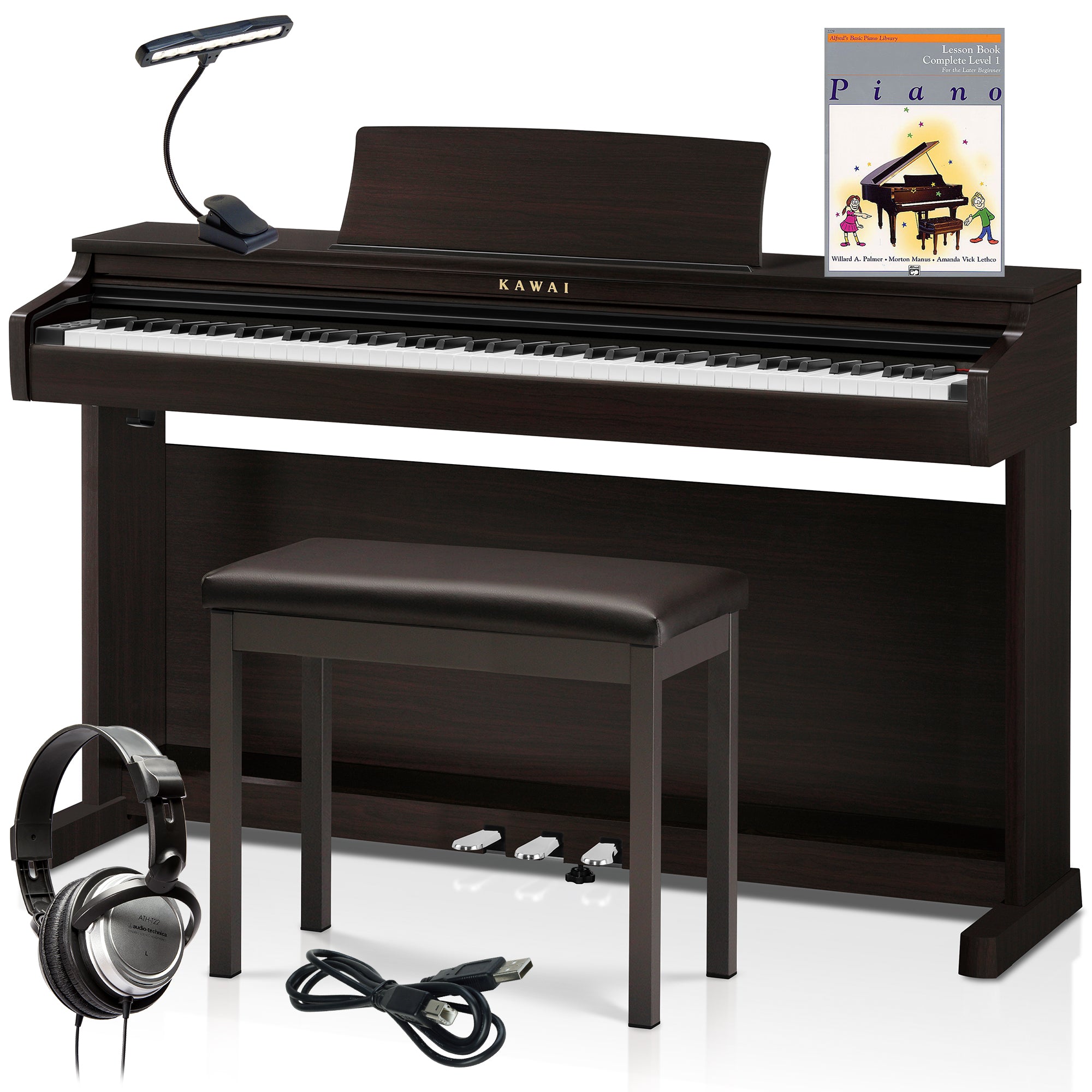Kawai CX202 Digital Piano with Bench - Rosewood COMPLETE HOME BUNDLE