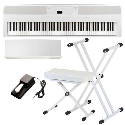 Kawai ES520 Portable Digital Piano - White KEY ESSENTIALS BUNDLE