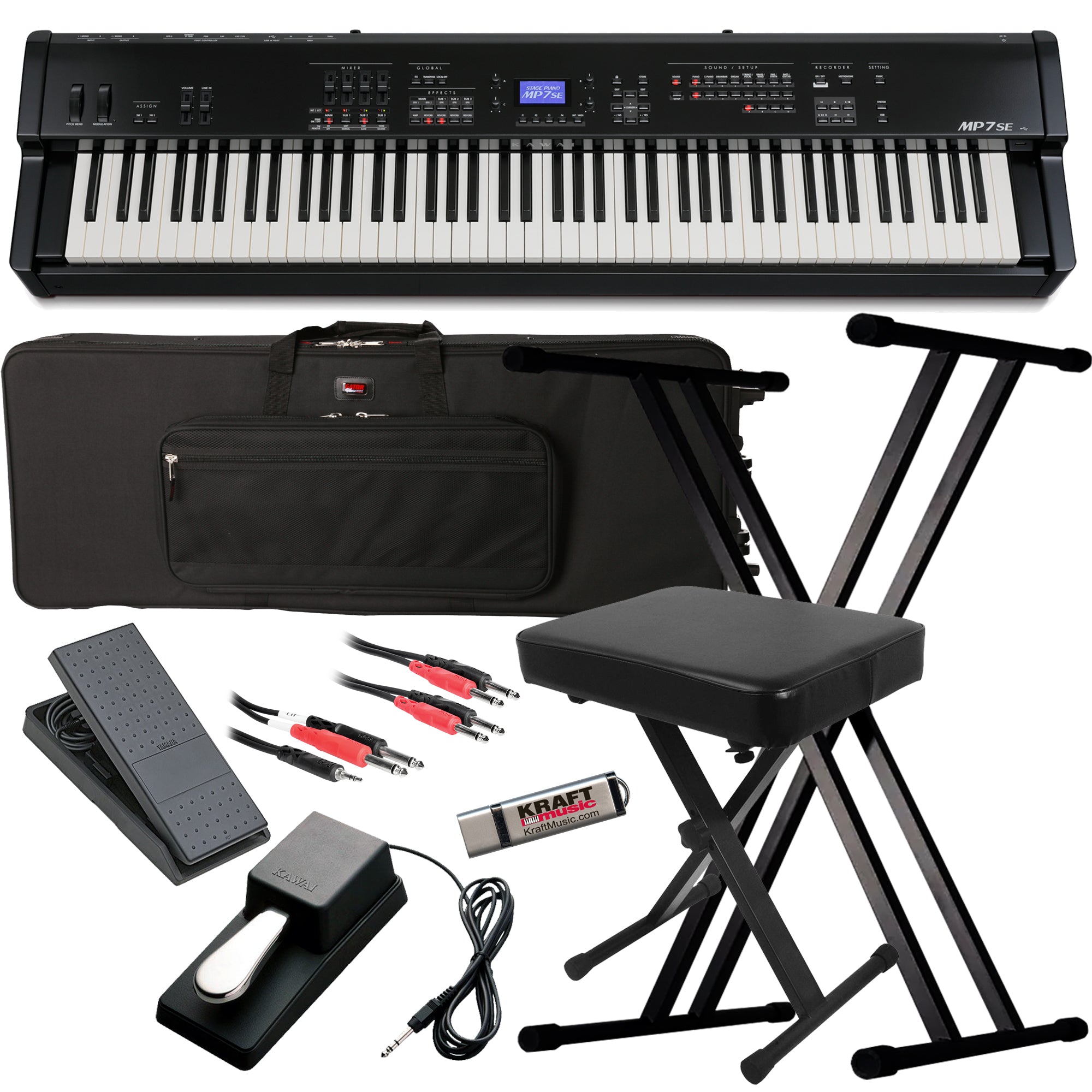 Kawai MP7SE Stage Piano STAGE ESSENTIALS BUNDLE