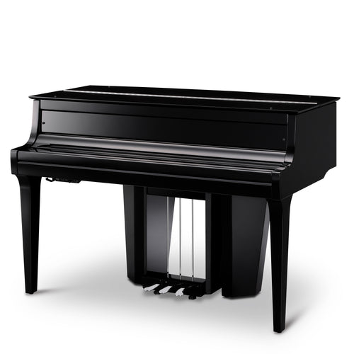 Kawai NOVUS NV12 Hybrid Grand Piano -  Ebony Polish - Angle View with Lid and Key Cover Closed