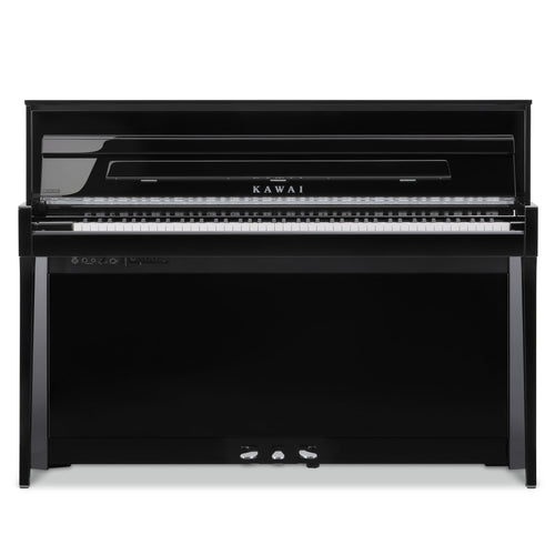 Kawai NOVUS NV6 Hybrid Upright Piano - Ebony Polish - Front View