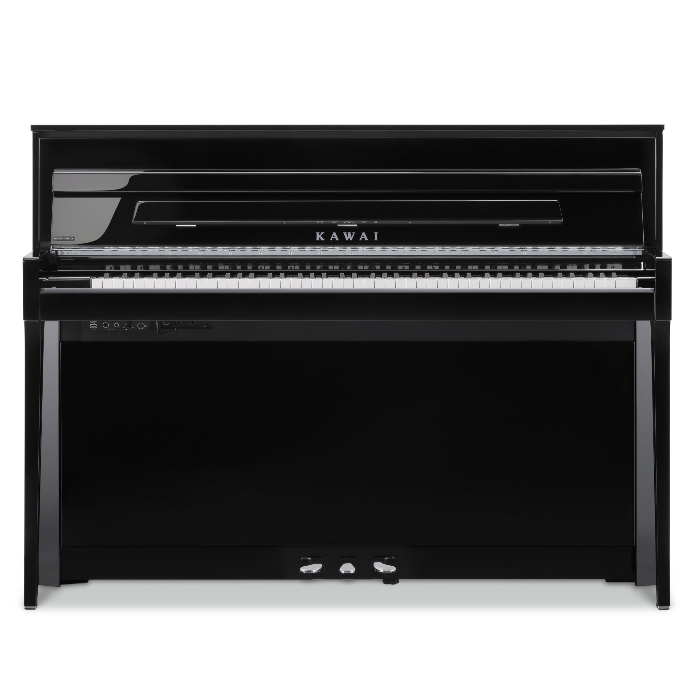 Kawai NOVUS NV6 Hybrid Upright Piano - Ebony Polish - Front View