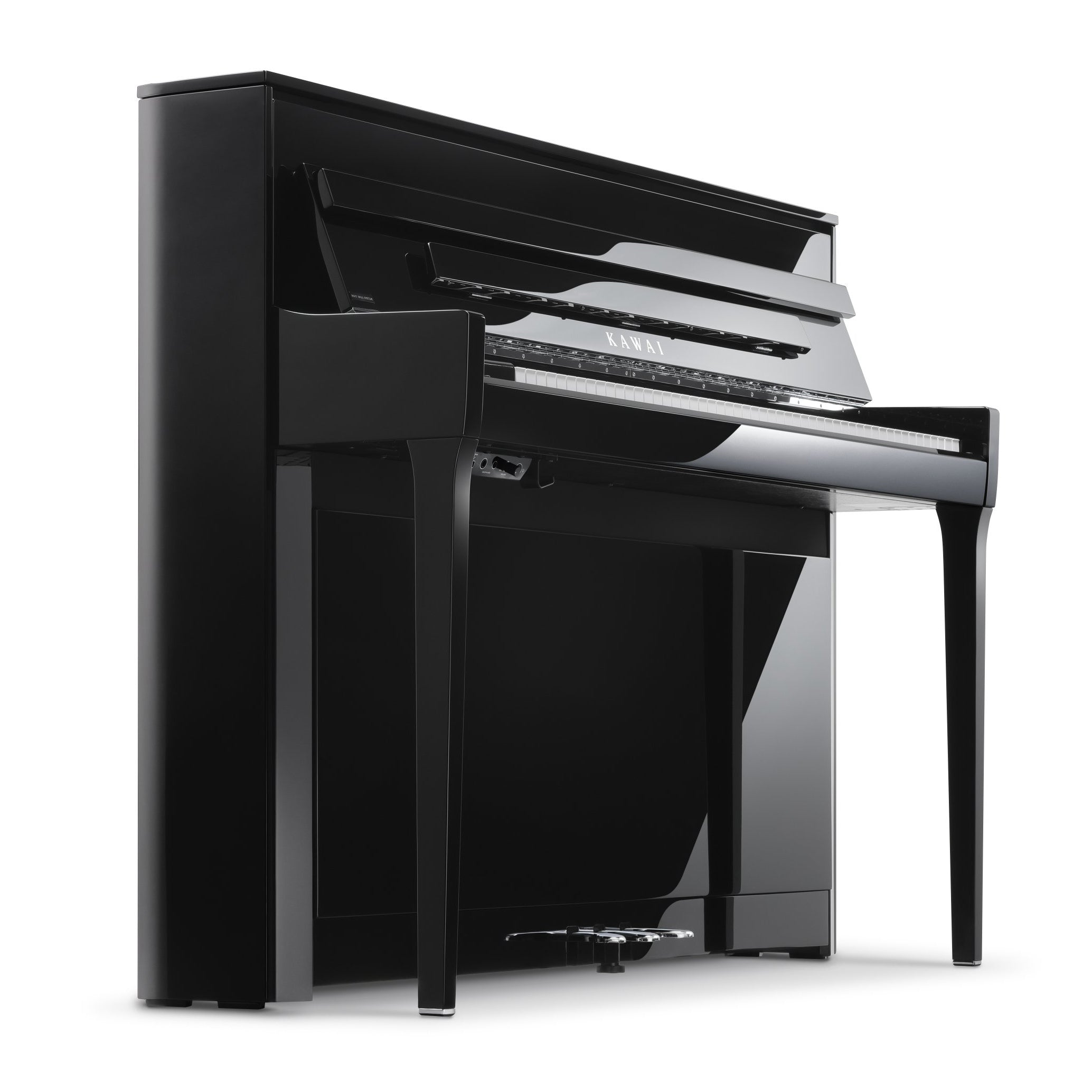Kawai NOVUS NV6 Hybrid Upright Piano - Ebony Polish - Angle View from a Low Angle