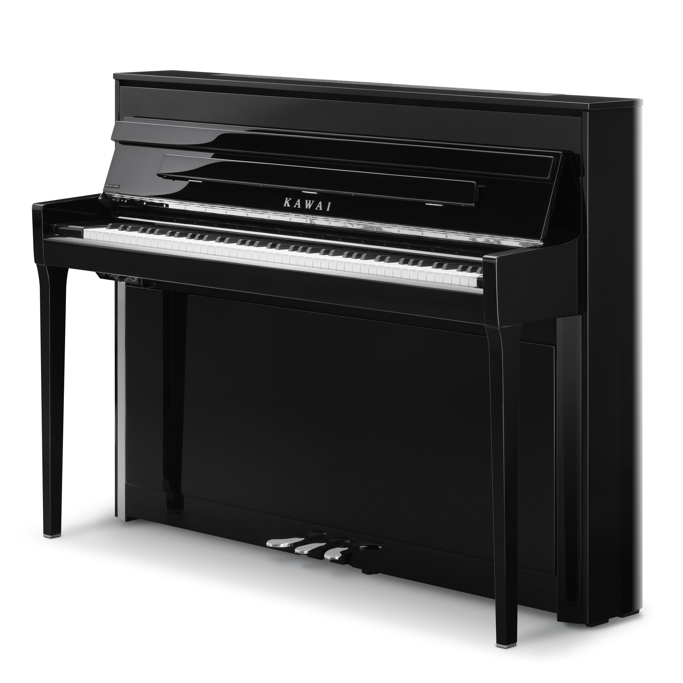 Kawai NOVUS NV6 Hybrid Upright Piano - Ebony Polish - Angle View