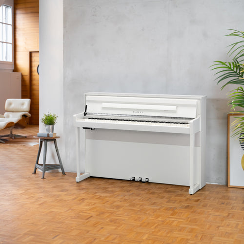 Kawai CA901 Digital Piano - Satin White - in a stylish living space
