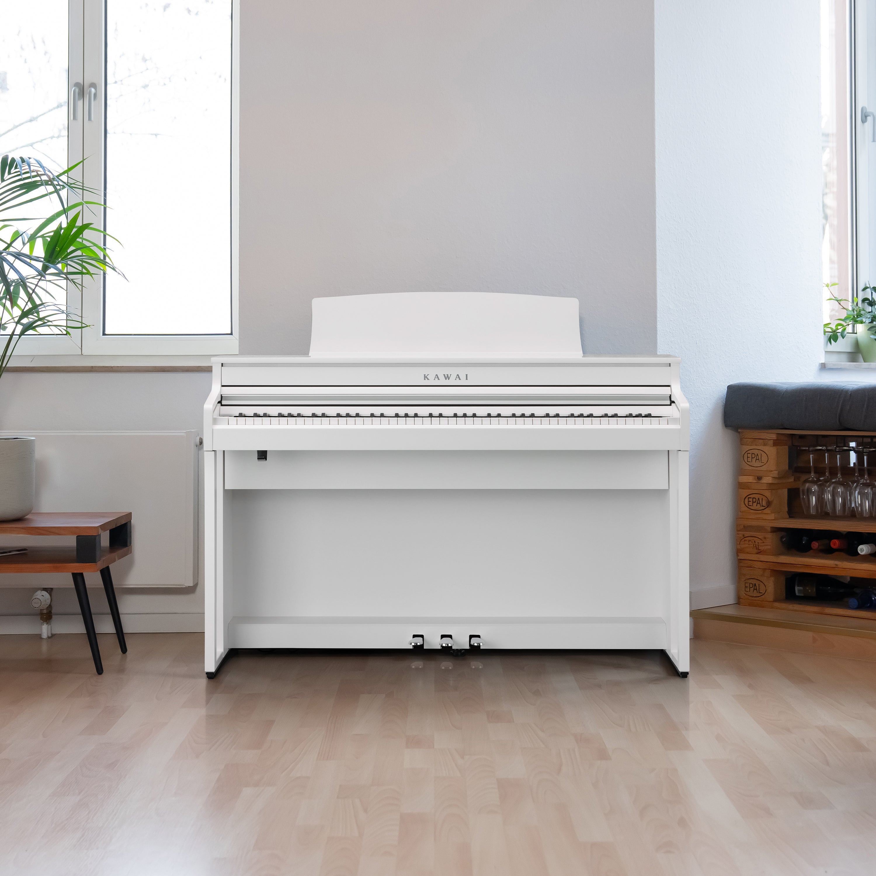 Kawai CA401 Concert Artist Digital Piano - Satin White - in a stylish living room