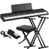 Collage showing items included in the Korg B2+ Plus Digital Piano - Black KEY ESSENTIALS BUNDLE