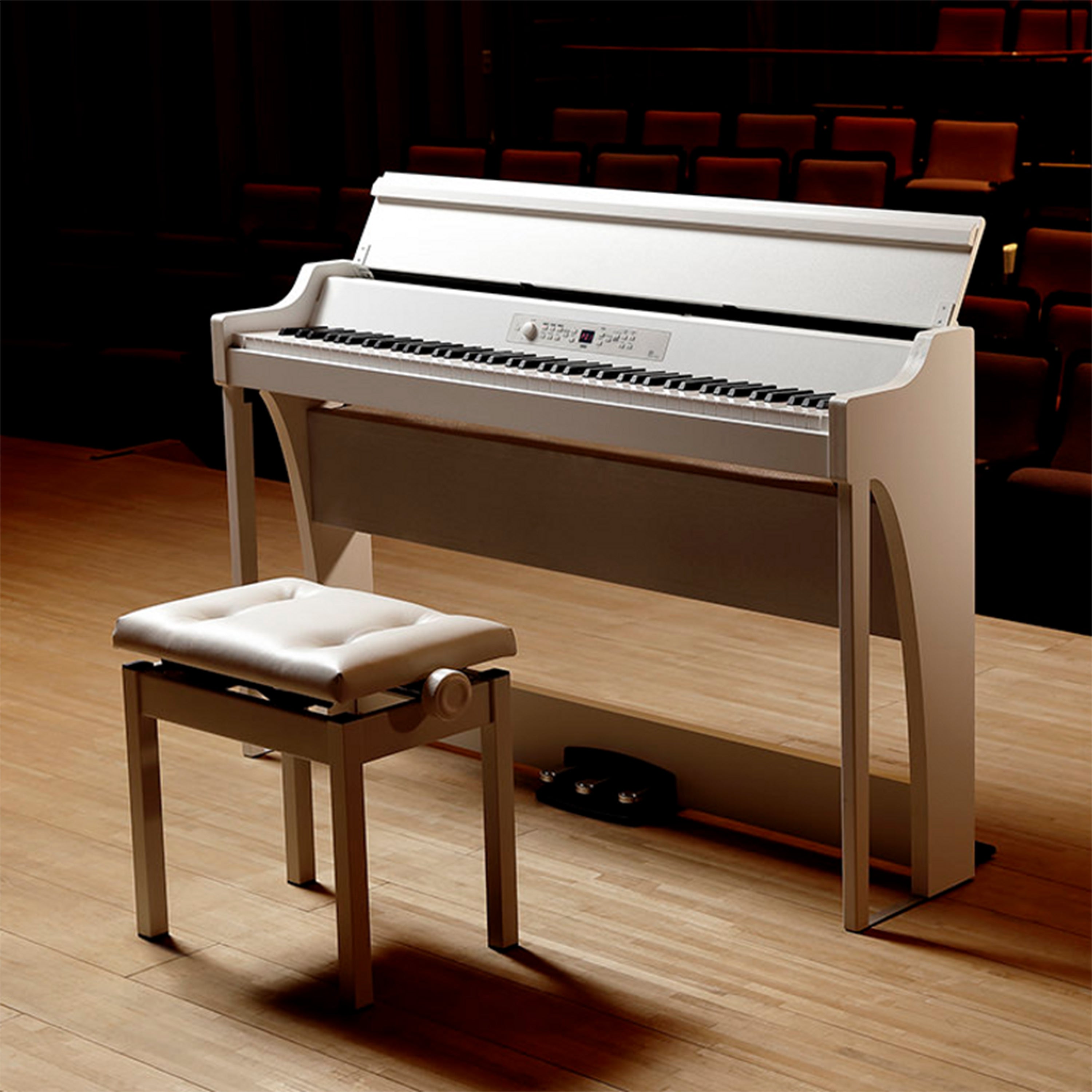 Korg G1B Air Digital Piano - White - set up on a stage