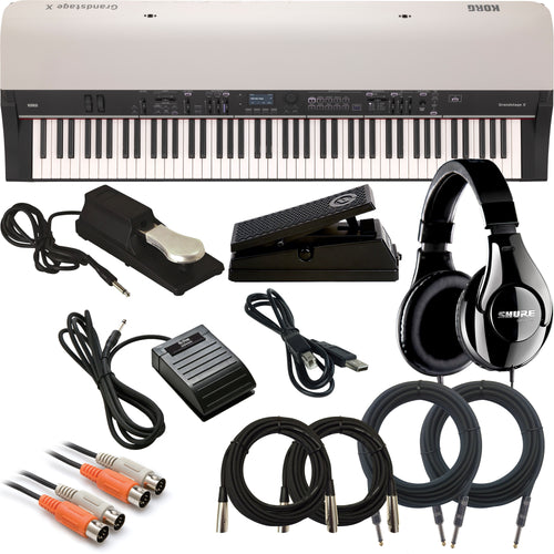Collage image of the Korg Grandstage X Stage Piano CABLE KIT