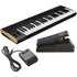 Collage showing components in Korg Keystage 49 Poly AT MIDI Keyboard Controller PEDAL KIT