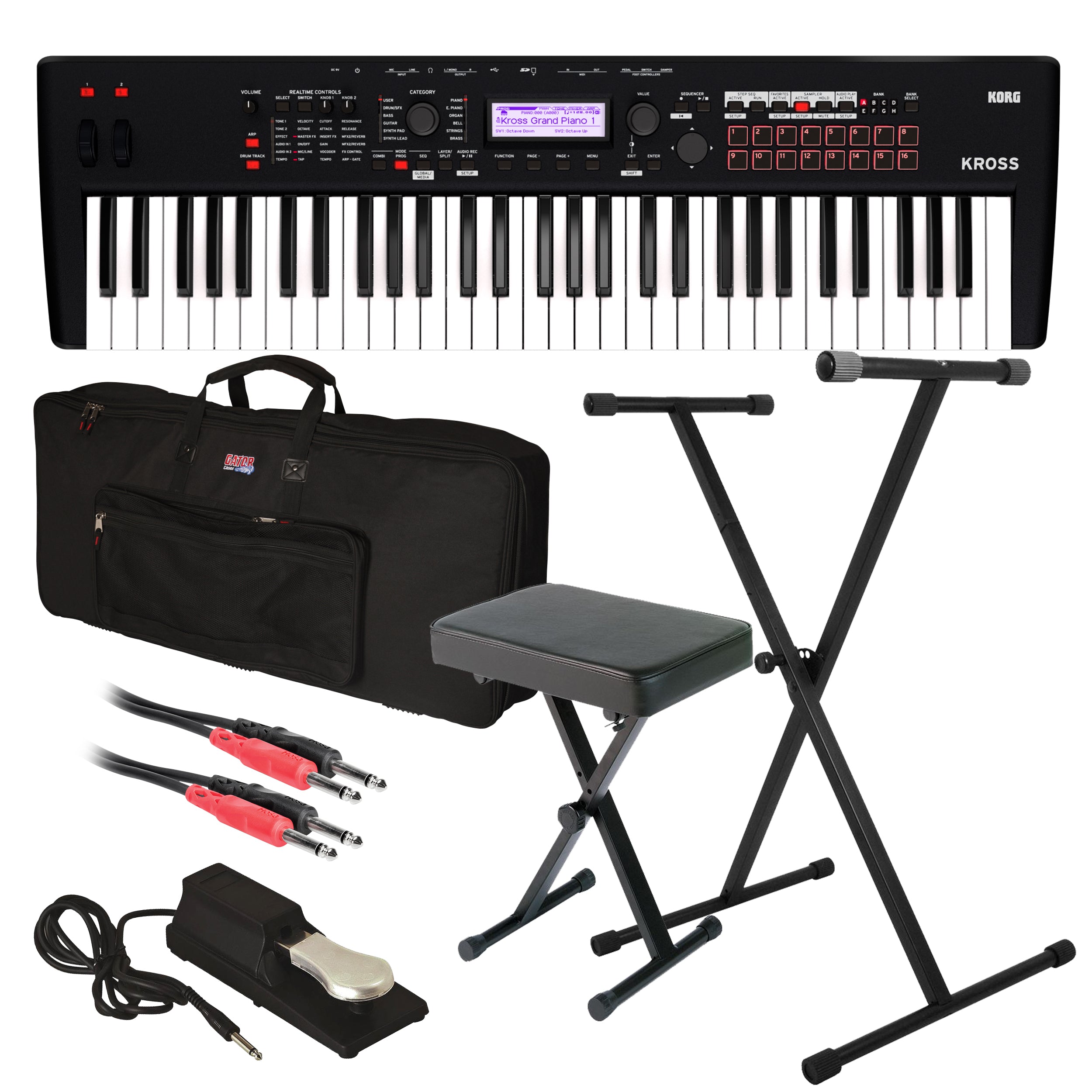 Korg Kross 2 61 Music Workstation - Matte Black STAGE RIG
