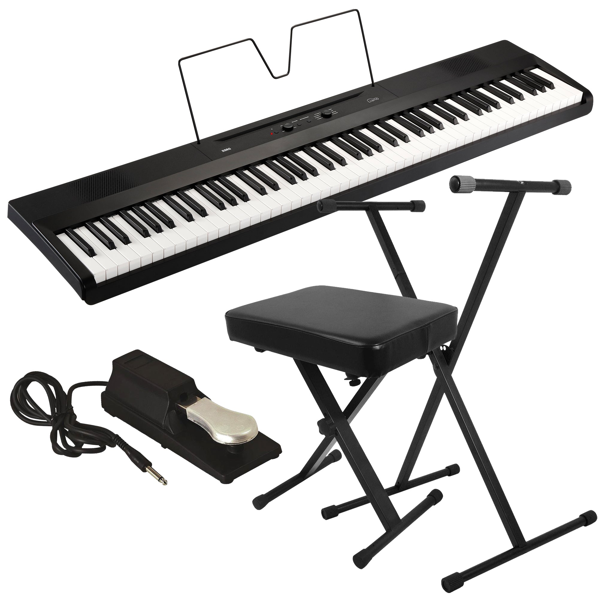 Korg Liano Digital Piano - Black KEY ESSENTIALS BUNDLE