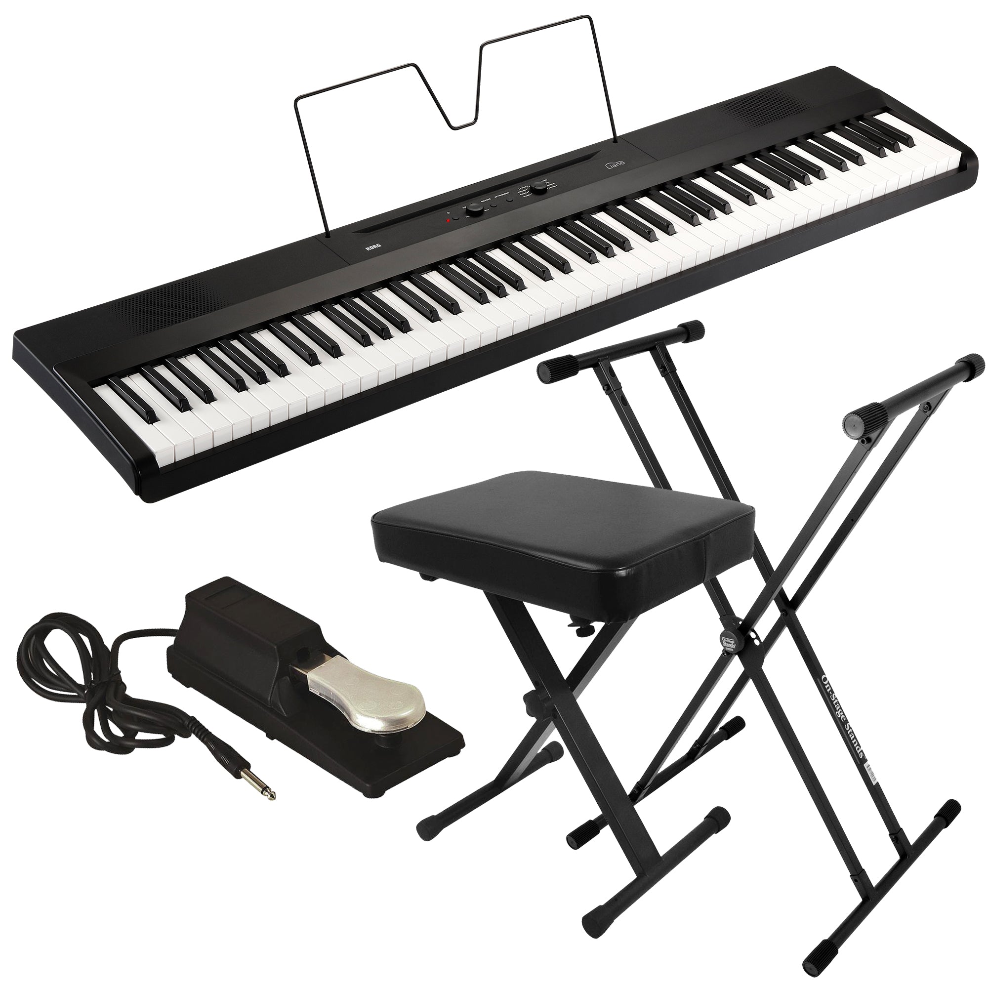 Korg Liano Digital Piano - Black KEY ESSENTIALS BUNDLE