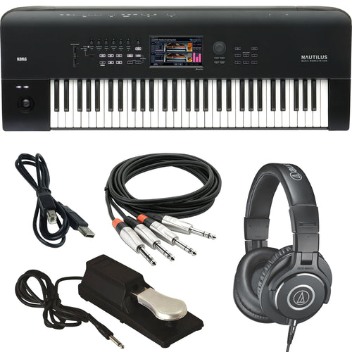 Collage image of the Korg Nautilus 61 Music Workstation BONUS PAK