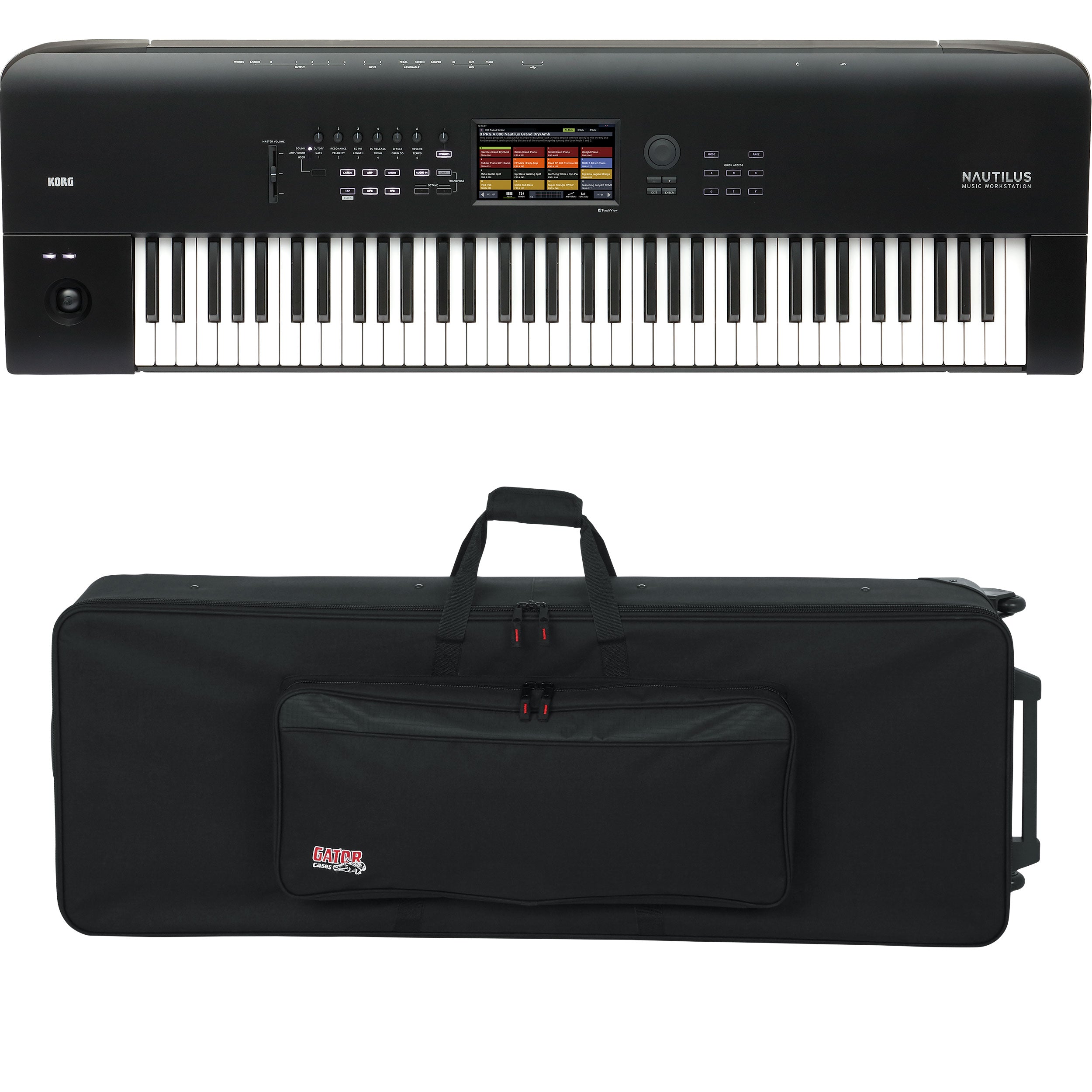 Collage image of the Korg Nautilus 73 Music Workstation CARRY BAG KIT