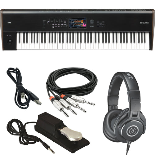 Collage image of the Korg Nautilus 88 Music Workstation BONUS PAK