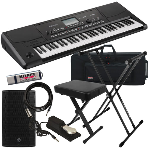 Collage image of the Korg Pa300 Professional Arranger COMPLETE STAGE BUNDLE