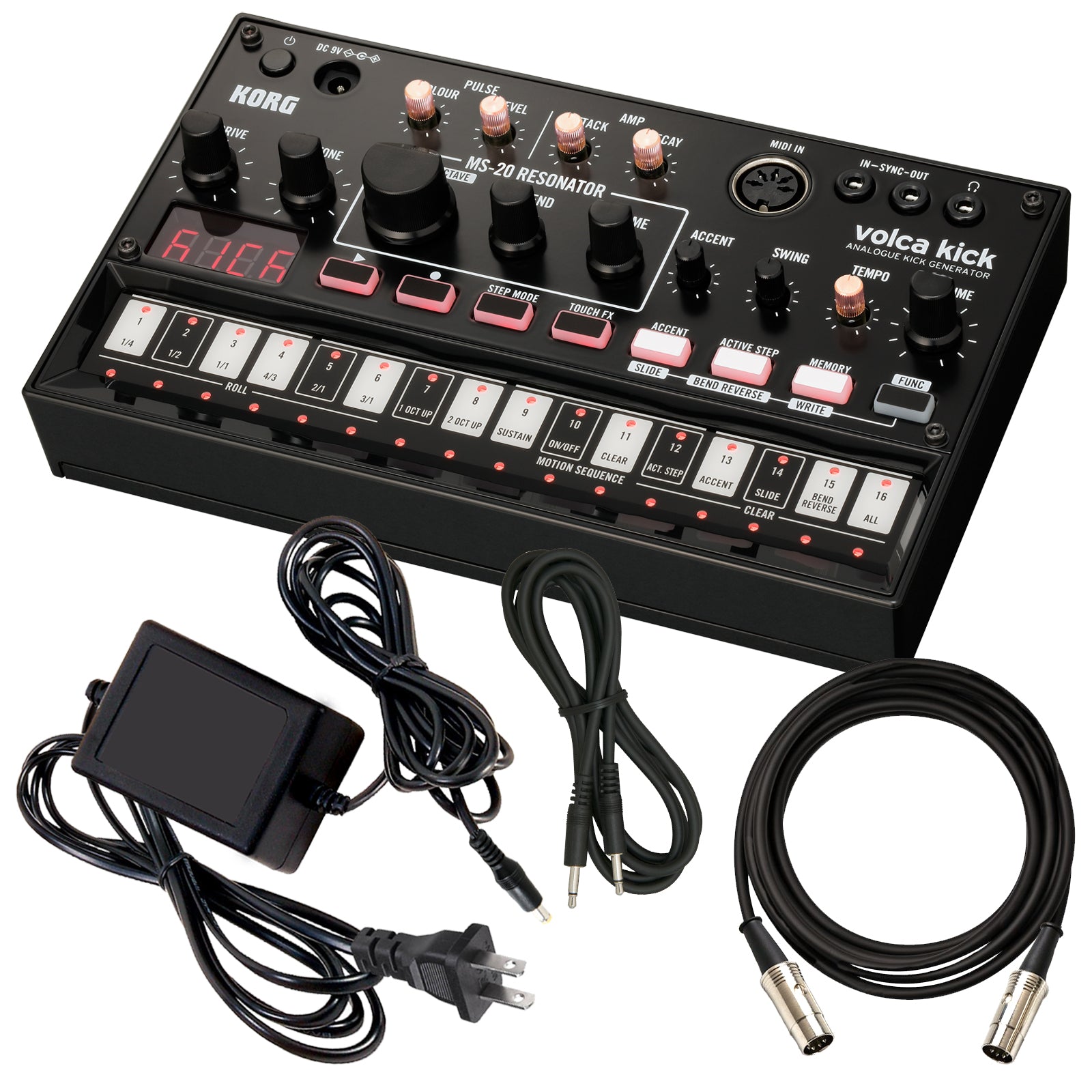 Korg Volca Kick - Analog Kick/Bass Generator POWER & CABLE RIG