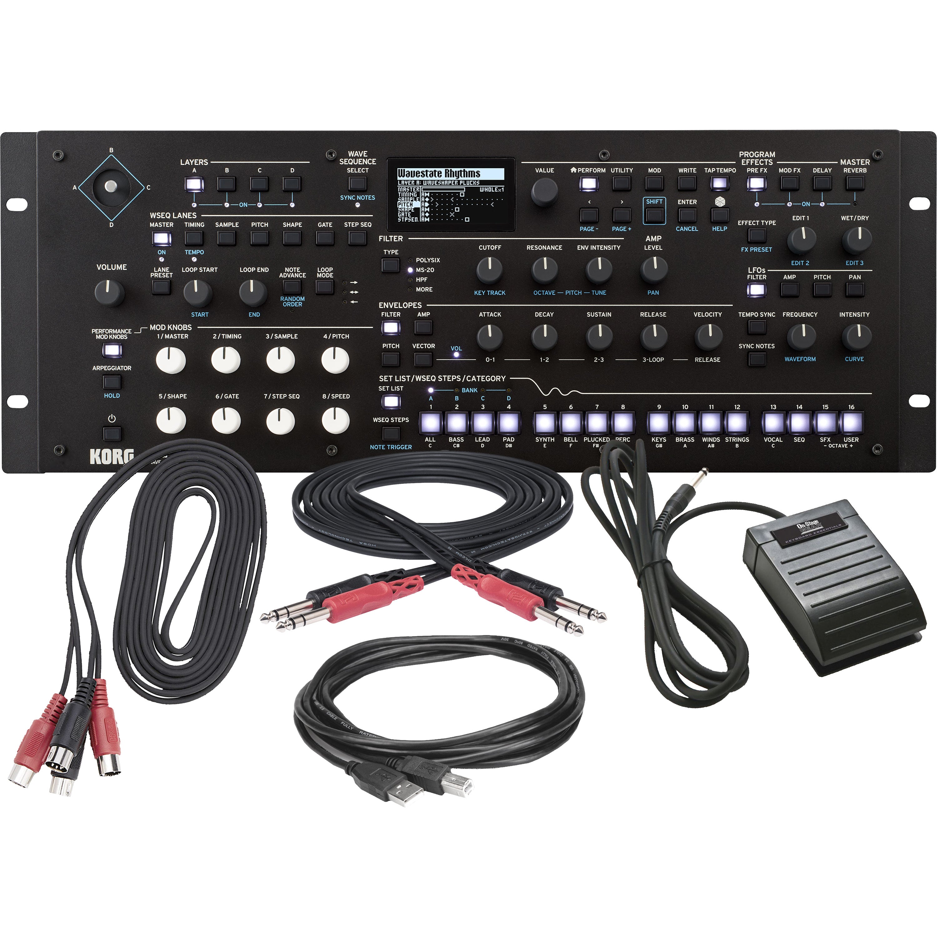 Korg Wavestate Module Wave Sequencing Synthesizer CABLE KIT Korg Wavestate Module Wave Sequencing Synthesizer CABLE KIT