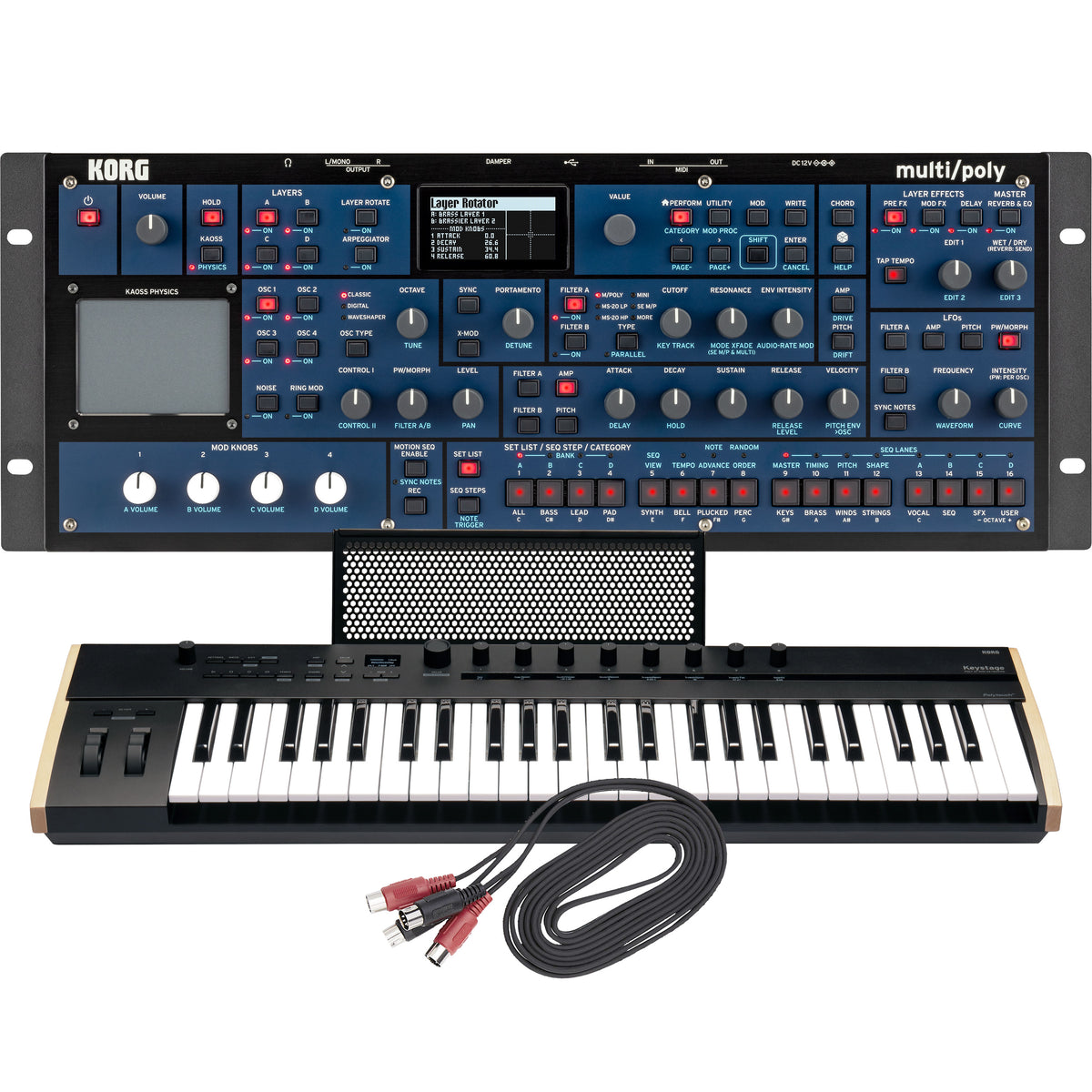 Modular Synthisizer Rig Korg Multi/Poly Module Analog Modeling Synthesizer CONTROLLER RIG ...