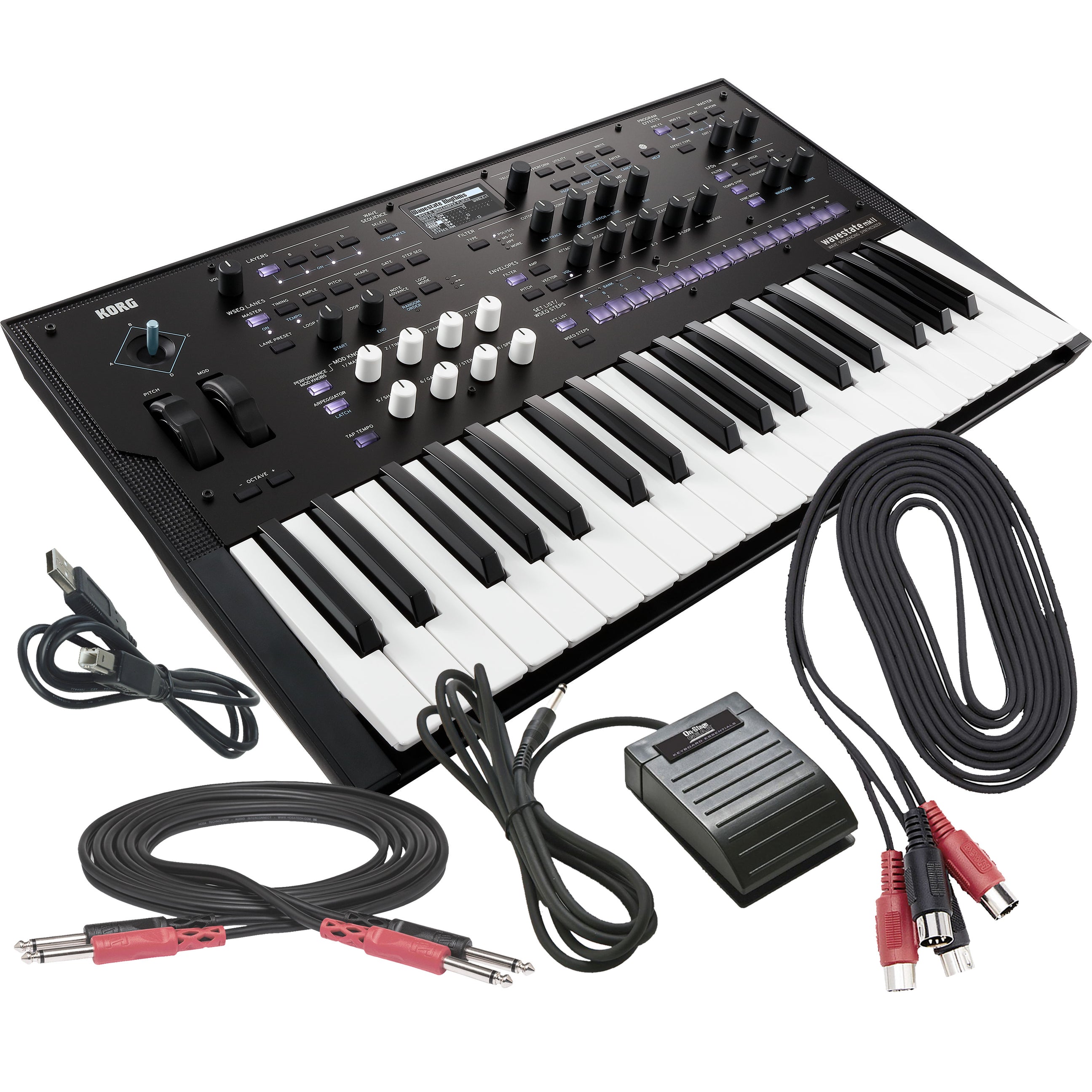 Korg Wavestate Mk II 37-Key Wave Sequencing Synthesizer CABLE KIT ...