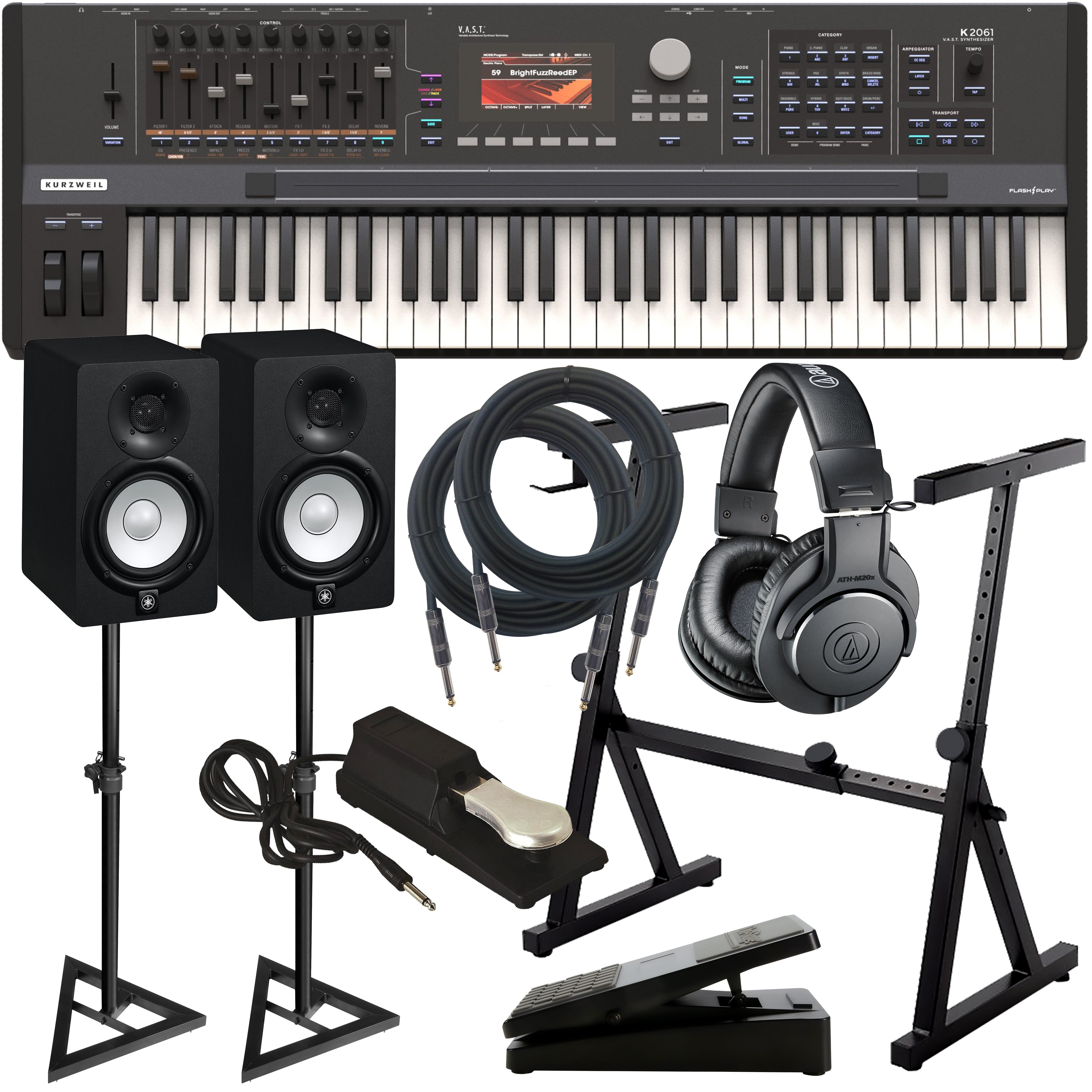 Kurzweil K2061 Synthesizer Workstation STUDIO ESSENTIALS BUNDLE