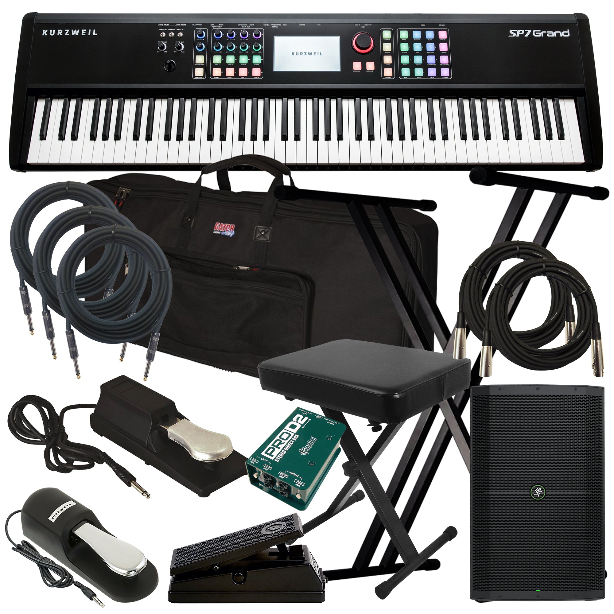 Kurzweil SP7 Grand 88-Key Stage Piano COMPLETE STAGE BUNDLE