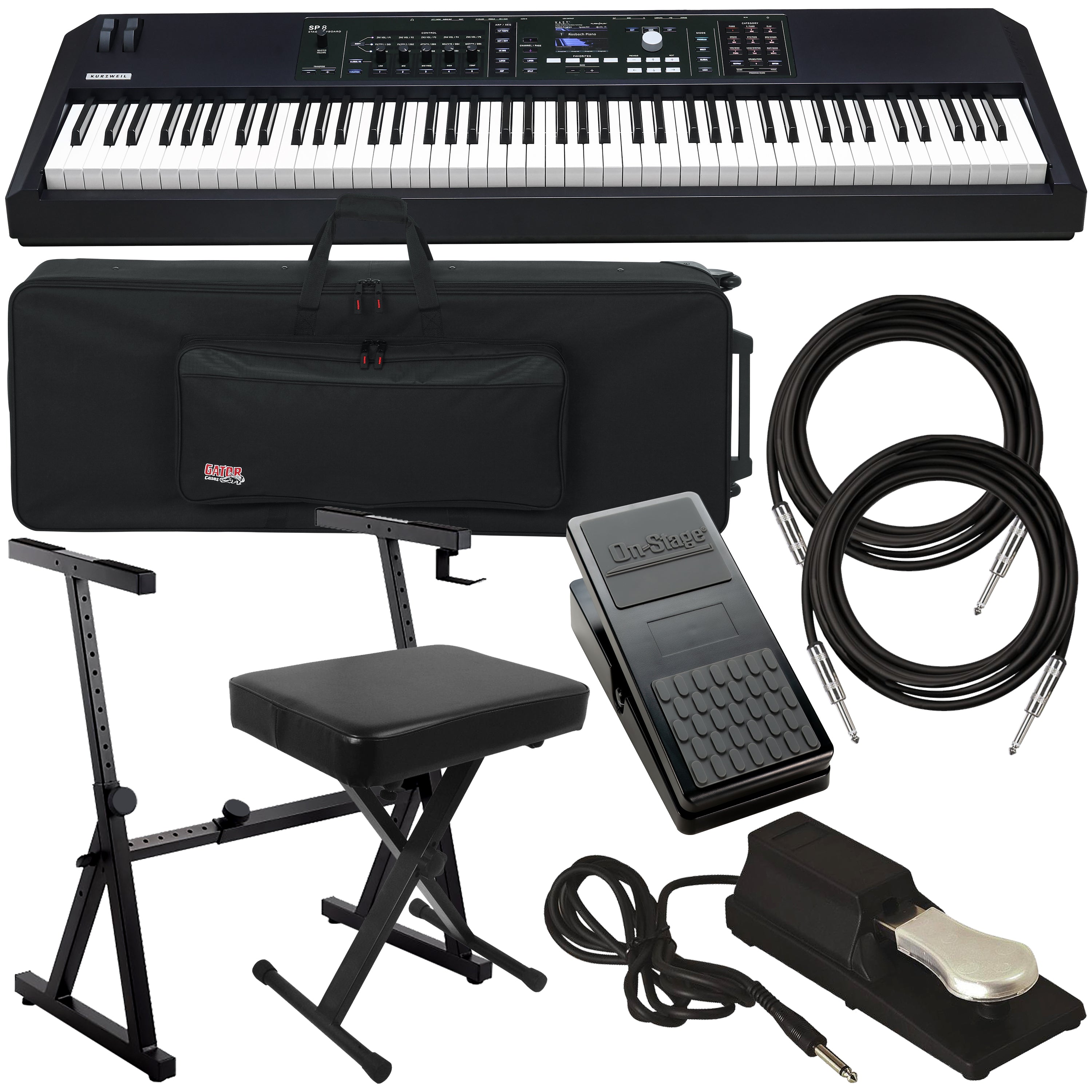 Kurzweil SP8 Stage Keyboard STAGE ESSENTIALS BUNDLE