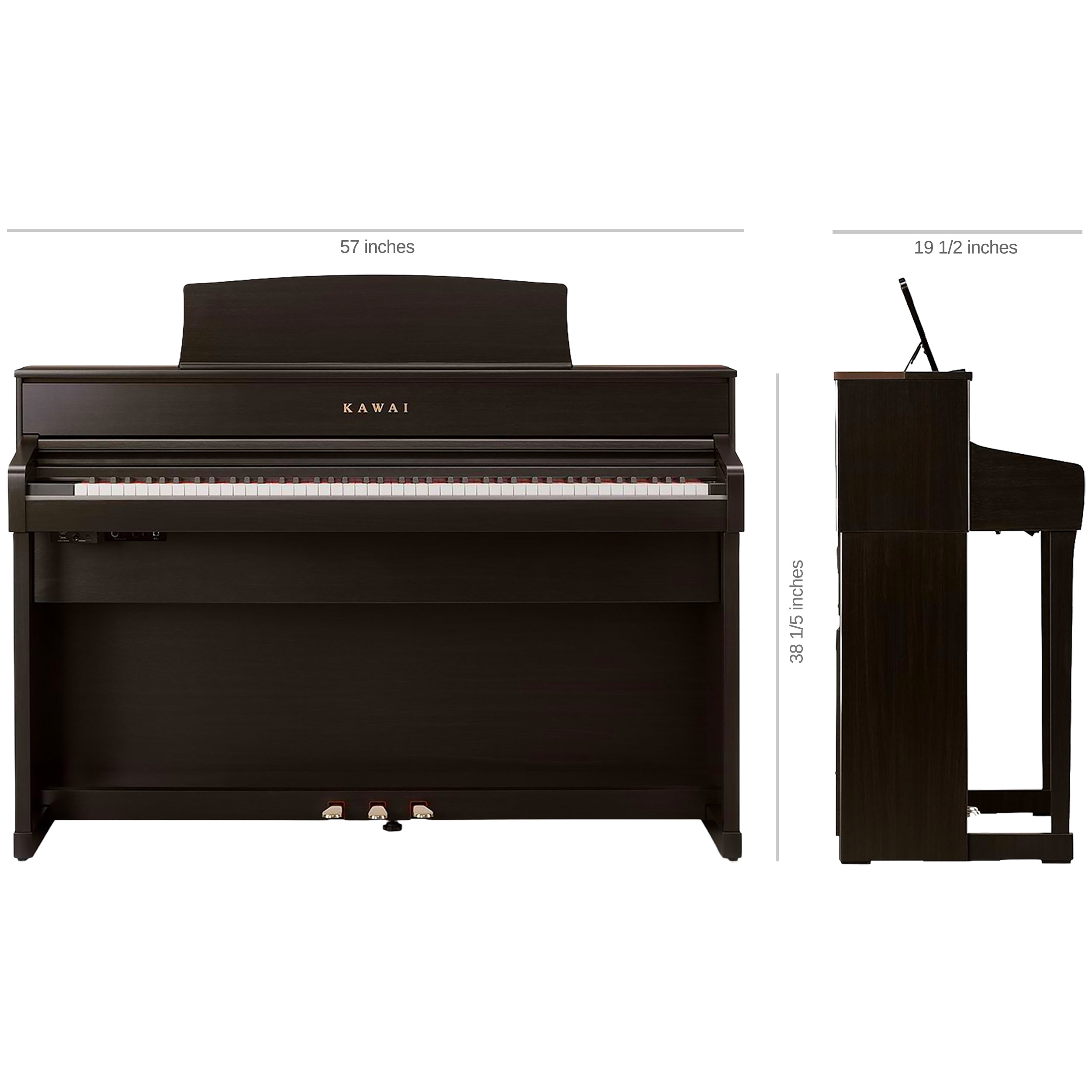 Kawai CA701 Digital Piano - Dimensions 