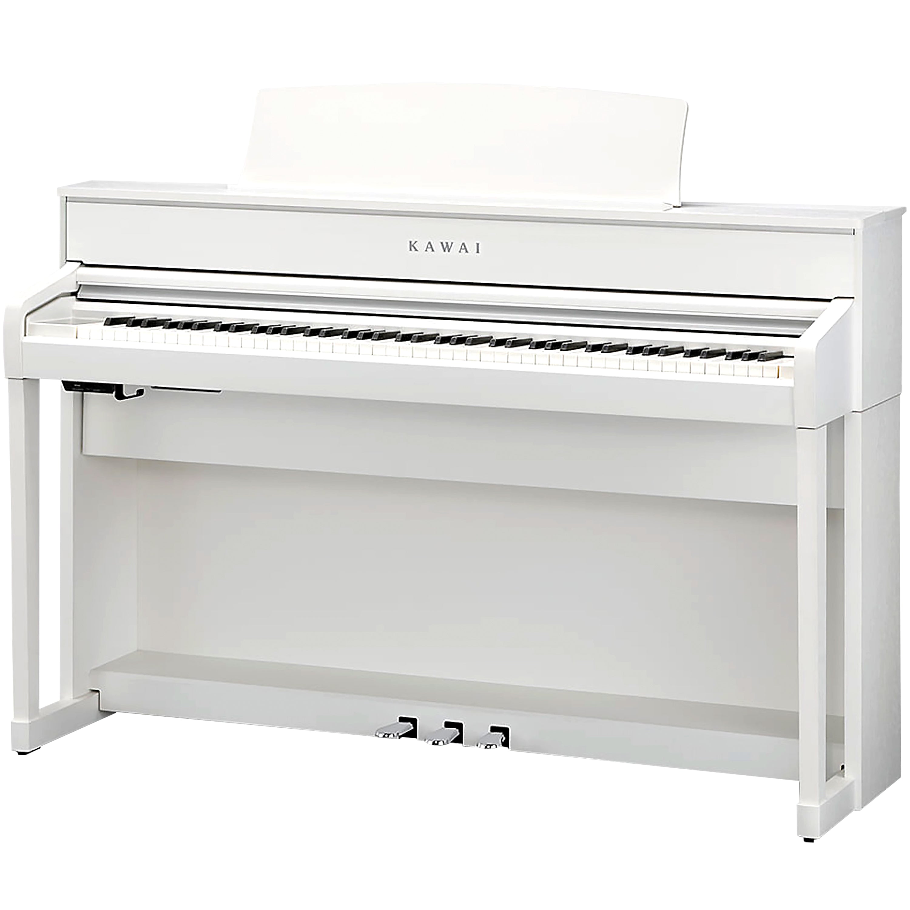 Kawai CA701 Digital Piano - Satin White shown from a three-quarter angle against a solid white background.