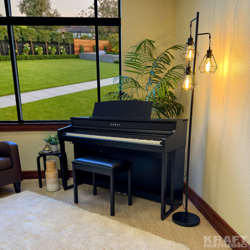 Kawai CA501 Concert Artist Digital Piano - Satin Black - in a stylish living room