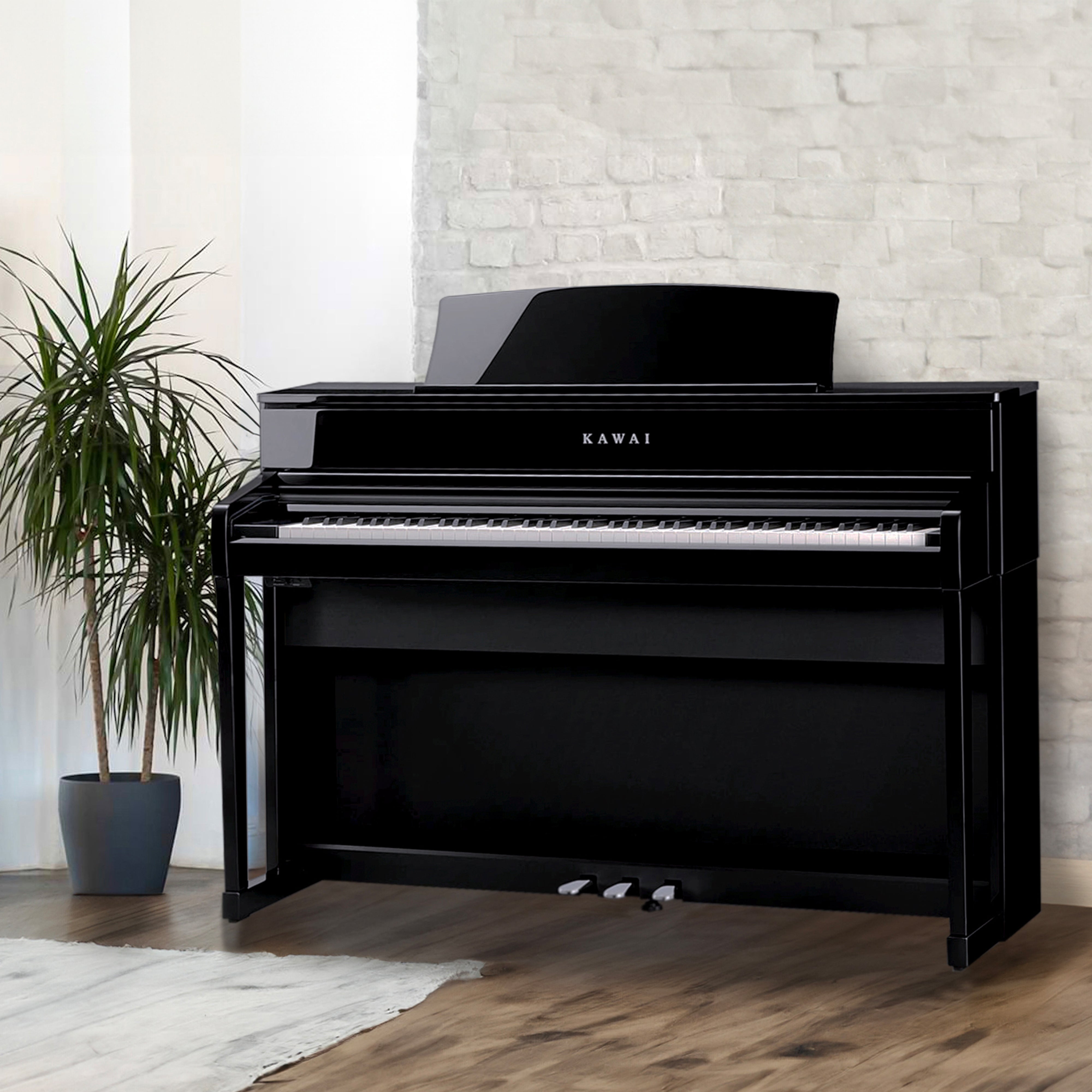 Kawai CA701 Digital Piano - Ebony Polish - in a stylish living space