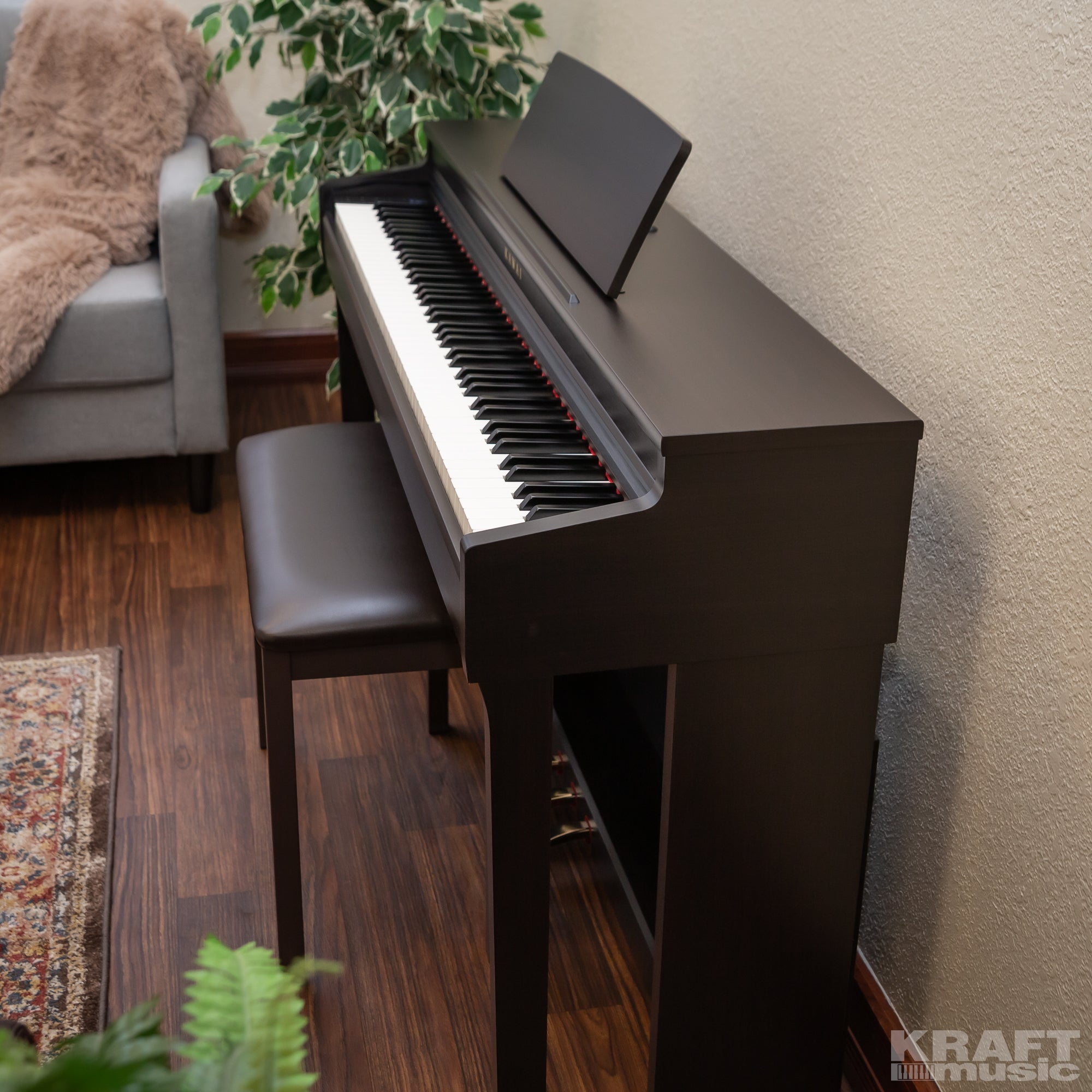 Kawai CN201 Digital Piano - Premium Rosewood - Side view