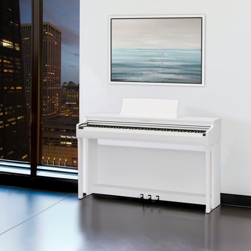 Kawai CN29 Digital Piano - Satin White - in a stylish living space