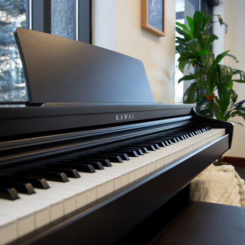 Kawai CX202 Digital Piano with Bench - Rosewood - Close up of keys