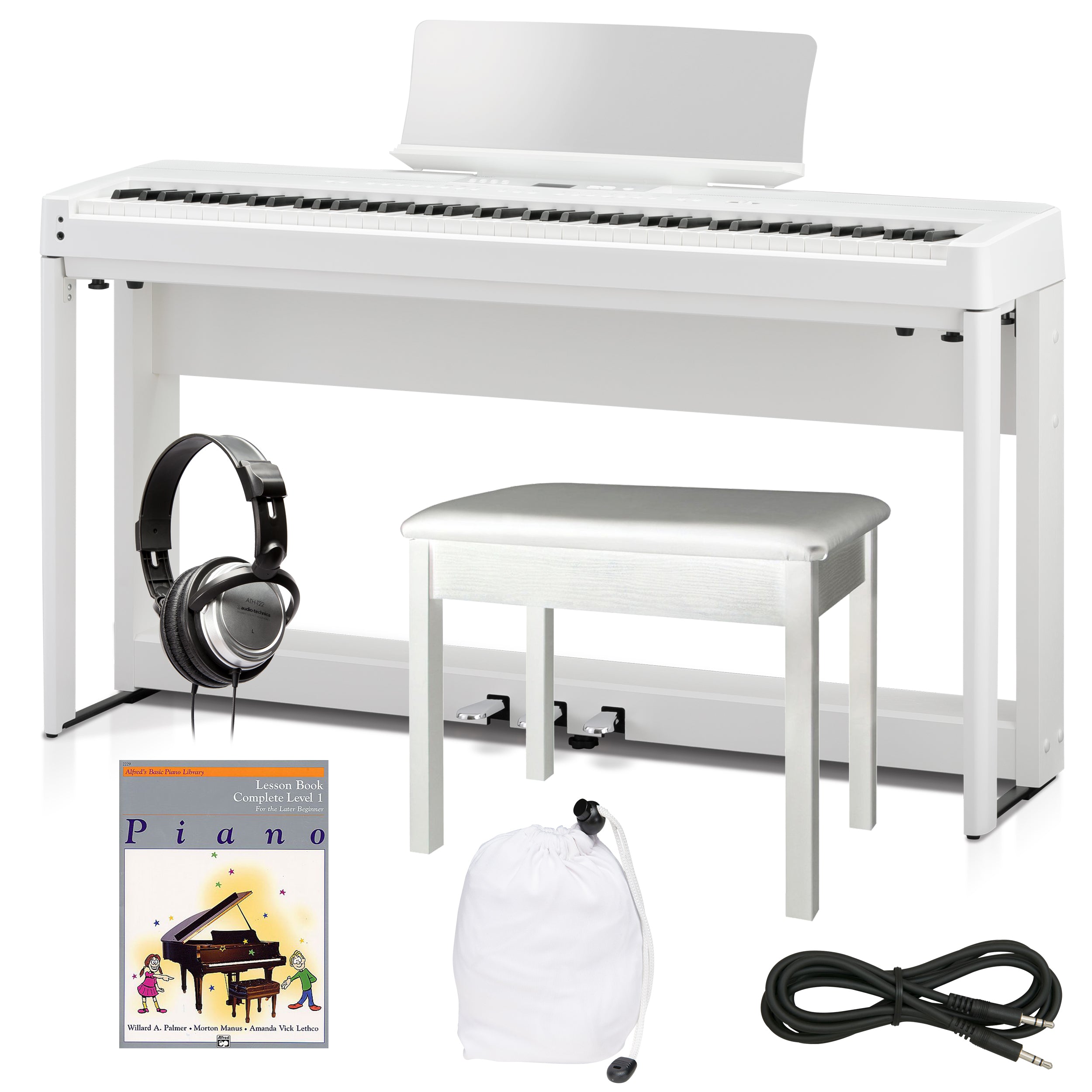 Kawai ES920 Portable Digital Piano - White COMPLETE HOME BUNDLE