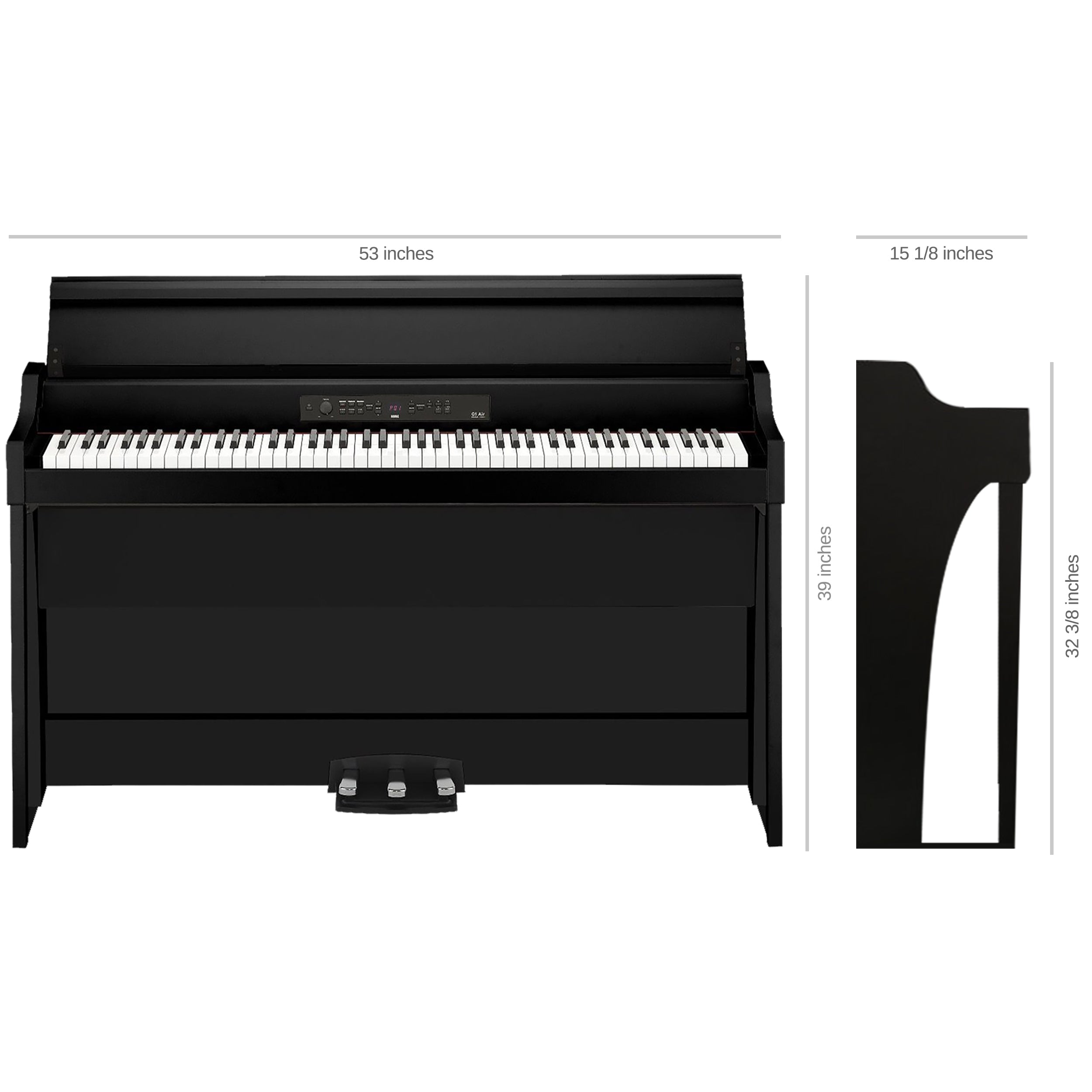 Korg G1B Air Digital Piano - Dimensions