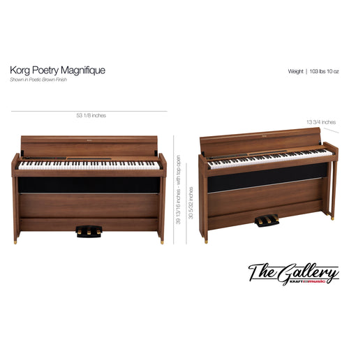 Korg Poetry Magnifique Chopin-Inspired Digital Piano - Dimensions